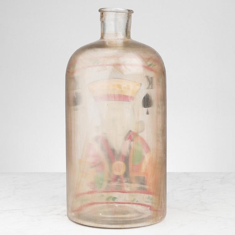 Бутылка с ручной росписью Король пик Handpainted Glass Bottle King Of Spades