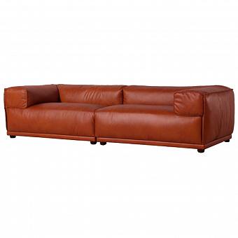 Трёхместный диван Sevilla 3 Seater, Red Brown Wood D натуральная кожа Aperol