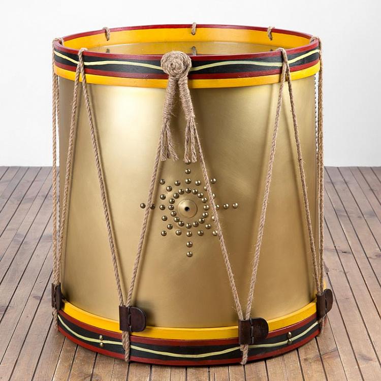 Прикроватный столик Барабан Regiment Brass Drum Lamp Table