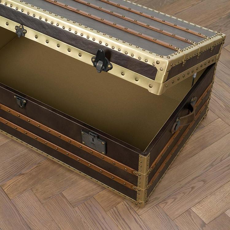 Журнальный стол-сундук Cargo Coffee Table RM натуральная кожа Antique Master - ракурс 7