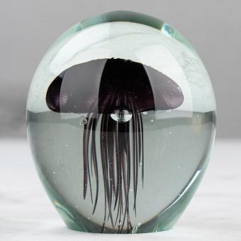 Glass Paper Weight With Jellyfish