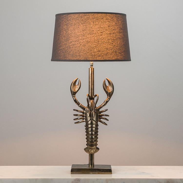 Настольная лампа с абажуром Лобстер Lobster Table Lamp Silver With Shade