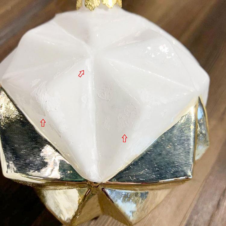 Набор из двух ёлочных шаров Пирамиды дисконт Set Of 2 Glass Pyramid Balls Cream/Gold 9 cm discount