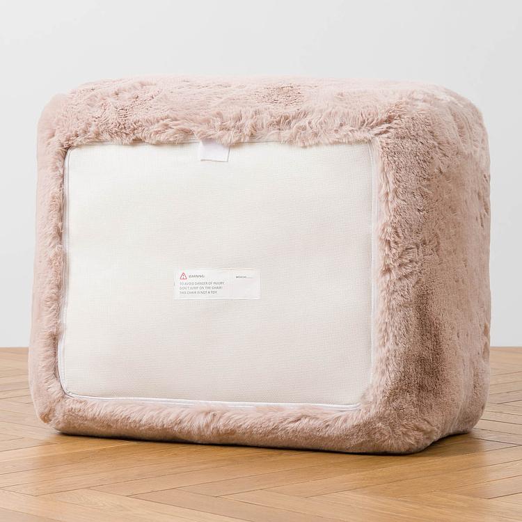 Пуфик Alaska Rectangular Pouf Small искусственный мех Big Bear Pink - ракурс 7