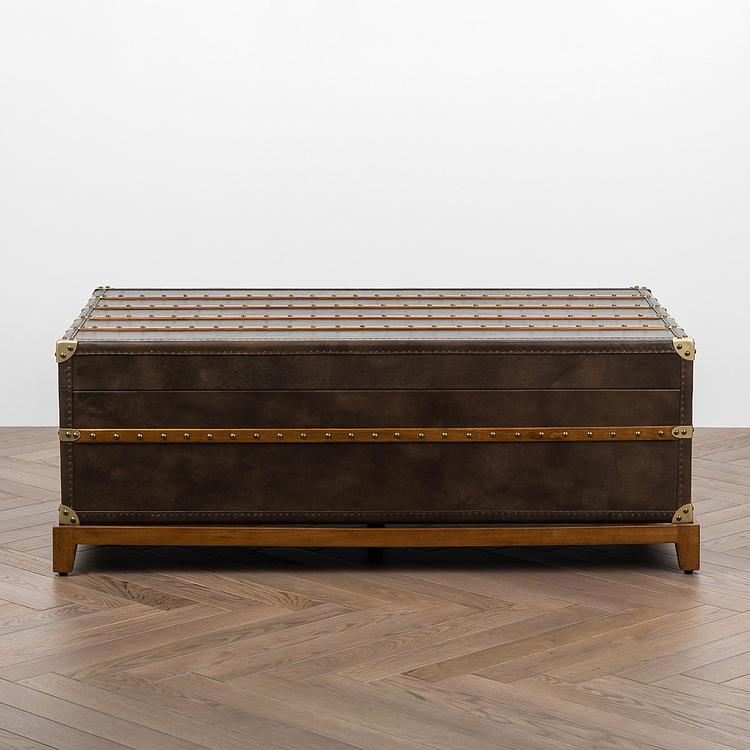 Журнальный стол-сундук Piligrim Coffee Table, Light Wood RM натуральная кожа Antique Master - ракурс 5