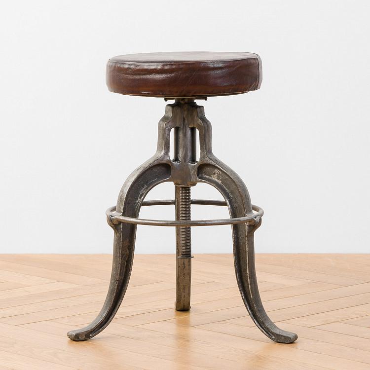 Табурет с кожаным сиденьем Салун Saloon Stool With Leather Seat