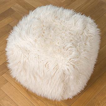 Пуфик Alaska Square Pouf Small искусственный мех Mongolia Cream - ракурс 3