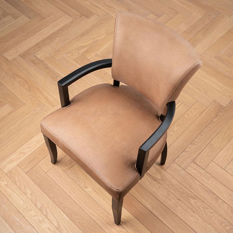 Стул Мими с подлокотниками, чёрные ножки Mimi Dining Chair With Arms, Black Wood