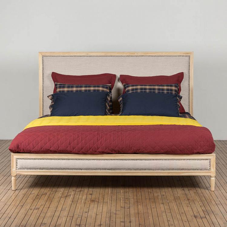Двуспальная кровать Александра, белый лён Alexandra Double Bed, CC Linen Plain