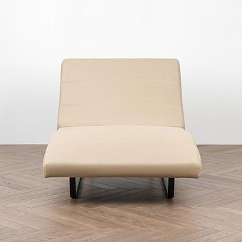 Садовый шезлонг-лежак Wave Lounger, Black акриловая ткань Heather Beige - ракурс 2