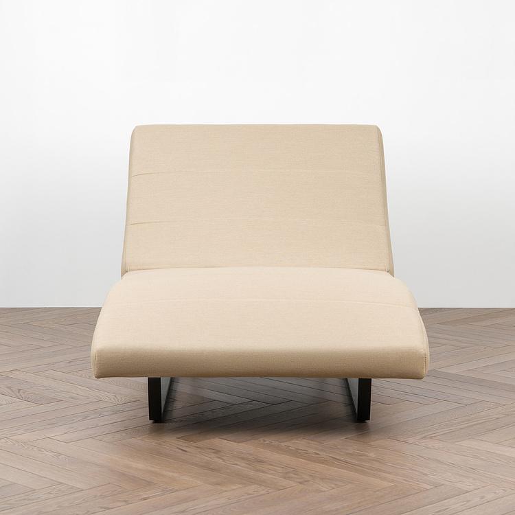 Садовый шезлонг-лежак Wave Lounger, Black акриловая ткань Heather Beige - ракурс 2