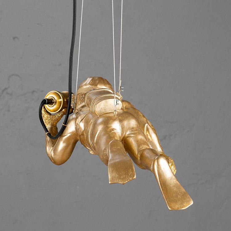 Подвесной светильник Дайвер Дэйв золотого цвета Ceiling Lamp Golden Diver Dave