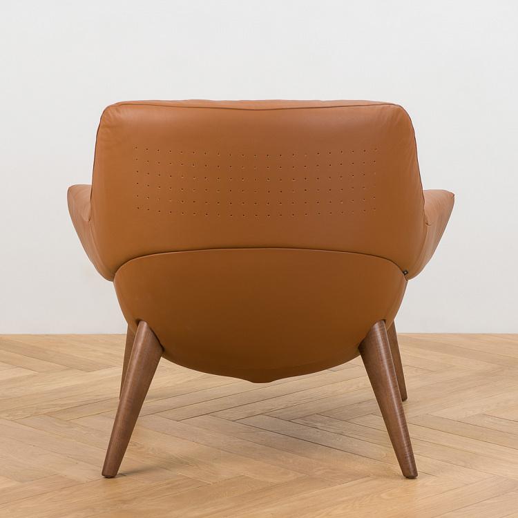 Кресло Бельфьоре с низкой спинкой, ореховые ножки Belfiore Low Back Armchair, Walnut