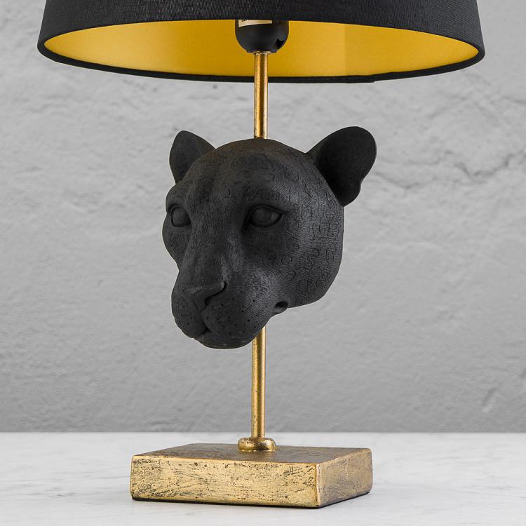 Настольная лампа с чёрным абажуром Чёрная пантера Black Panther Table Lamp With Black Shade