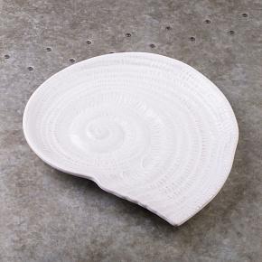 Shell Dish White Ceramic