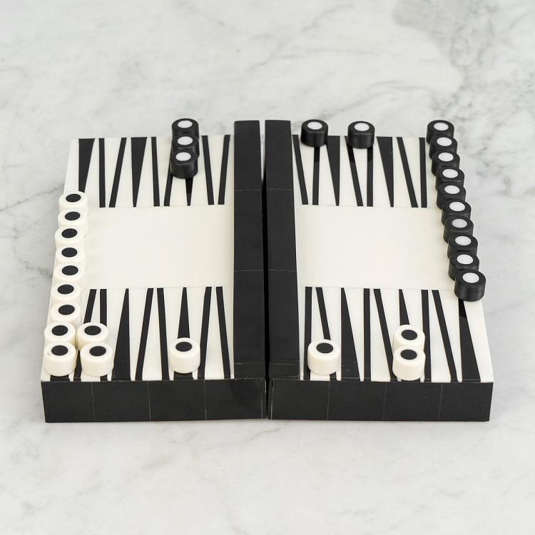 Чёрно-белые нарды Backgammon Elegant Black And White