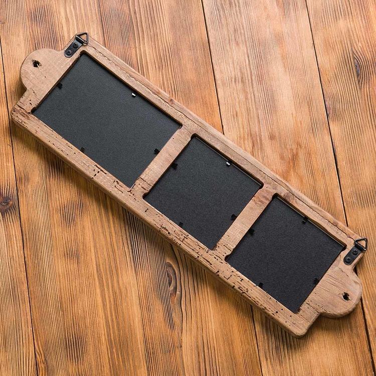 Деревянная рамка для трёх фотографий Horizontal Wooden Photo Frame