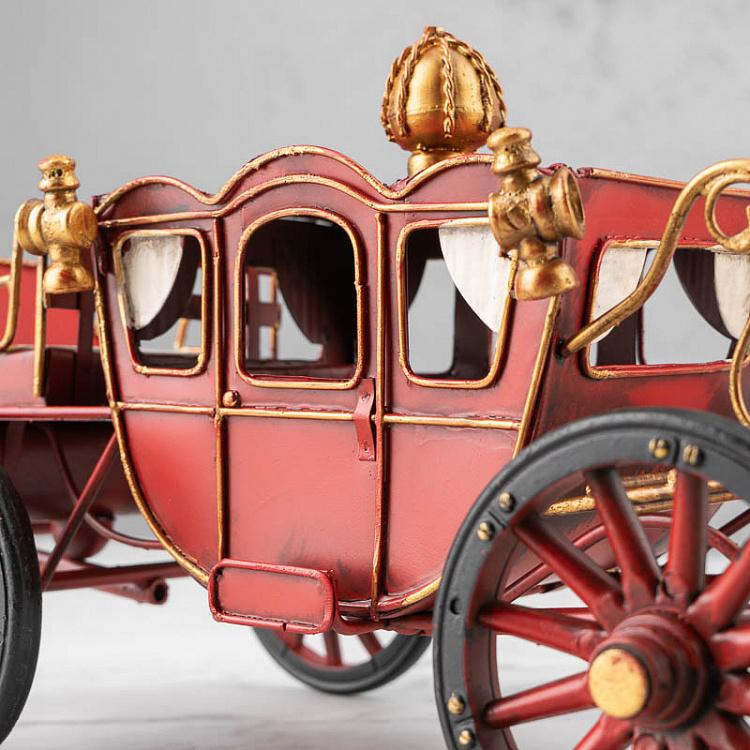 Новогодняя фигурка Красная карета Metal Carriage Red 32 cm