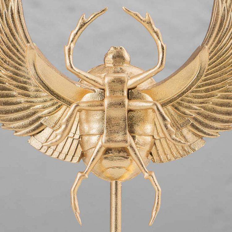 Статуэтка Золотой жук-скарабей Scarab Beetle On Stand Gold