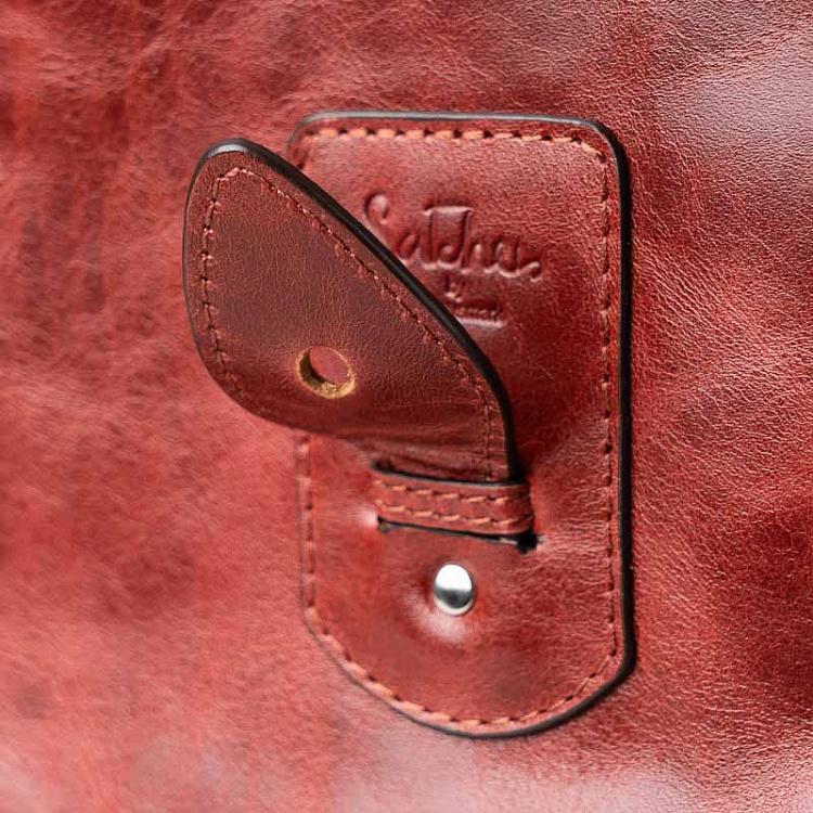 Рубиновый кожаный рюкзак Сечел Наставник, M Satchel Tutors Backpack Medium, Mogok Rubens
