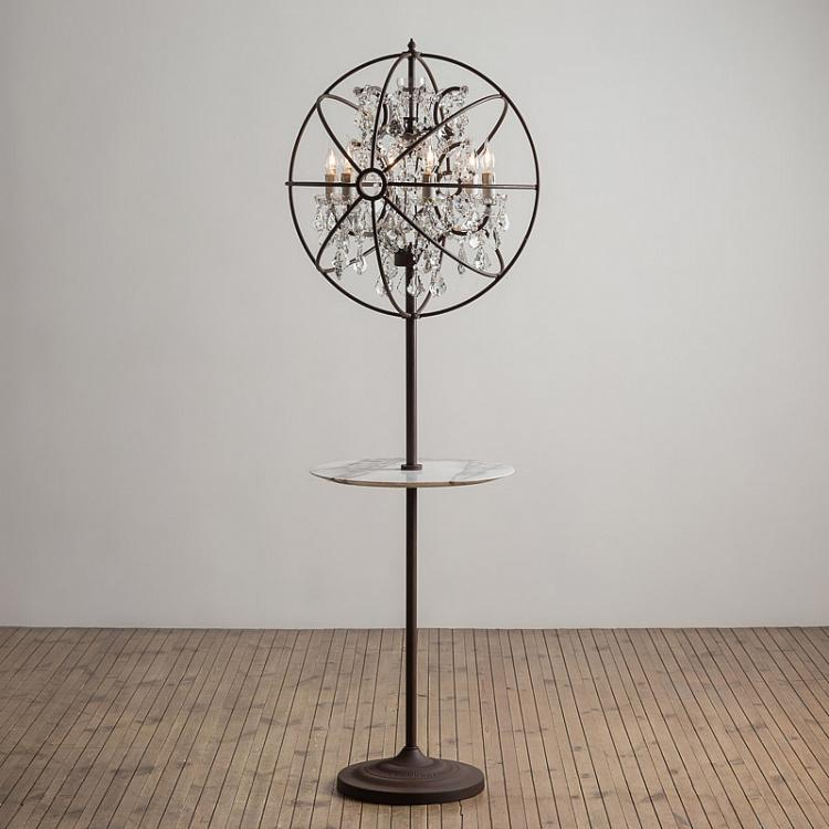 Хрустальный торшер со столиком и гироскопом Кристалл Gyro Crystal Floor Lamp With Tray