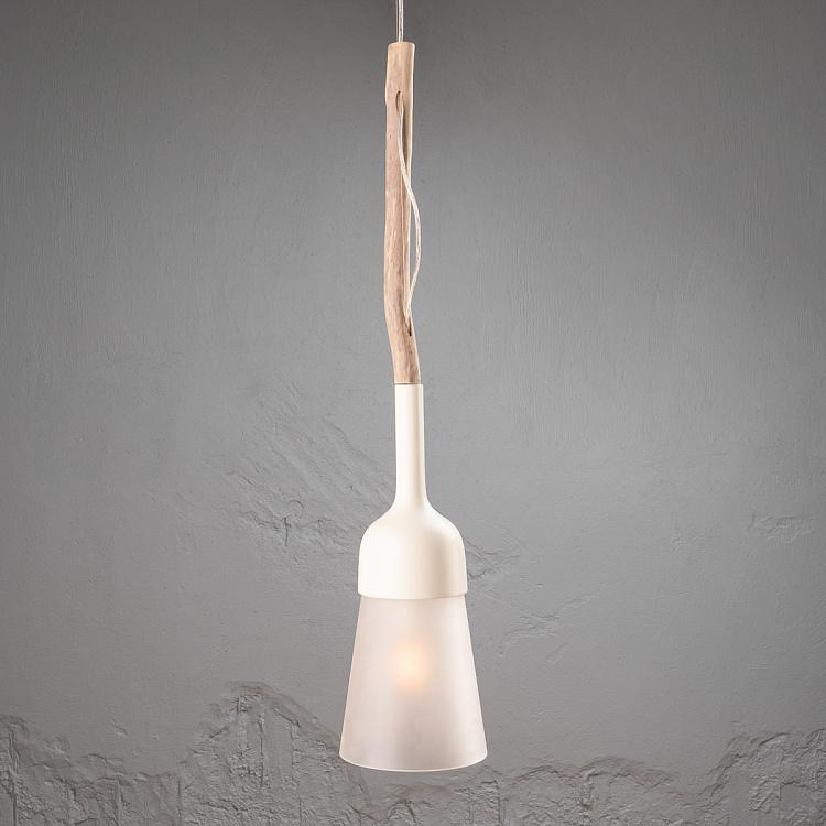 Белый подвесной светильник L210 Krug Ru Wood Chandelier, White Sand