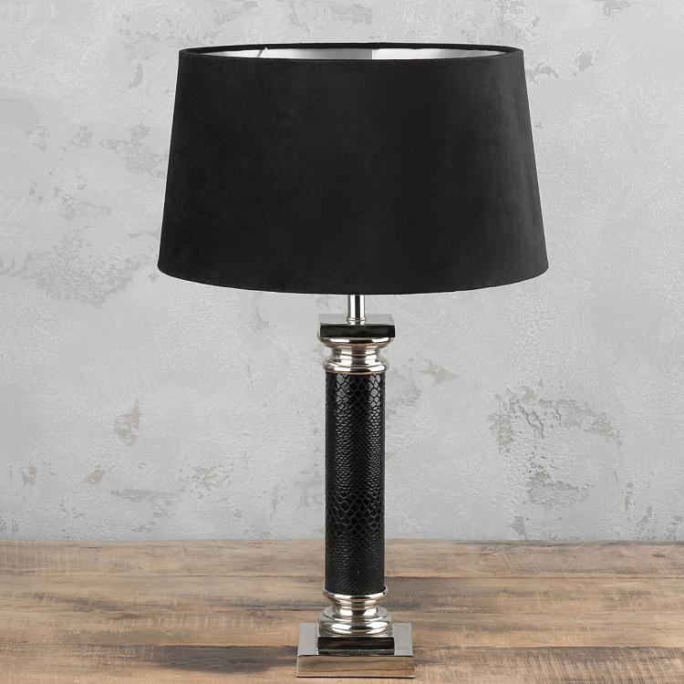 Настольная лампа с абажуром Марвелэс Table Lamp Marvelous Black/Silver