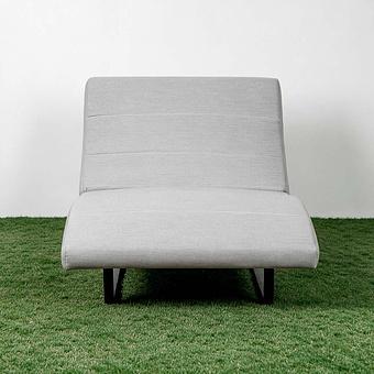 Садовый шезлонг-лежак Wave Lounger, Black акриловая ткань Heather Beige - ракурс 2