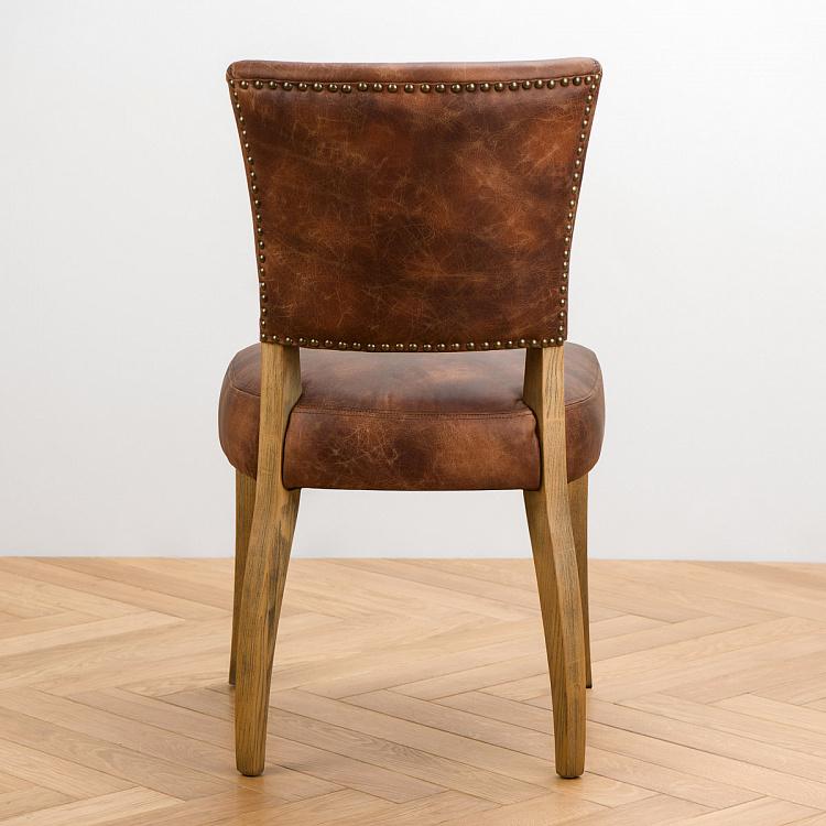 Стул Мами с заклёпками, светлые ножки Mami Dining Chair With Studs, Oak Brown