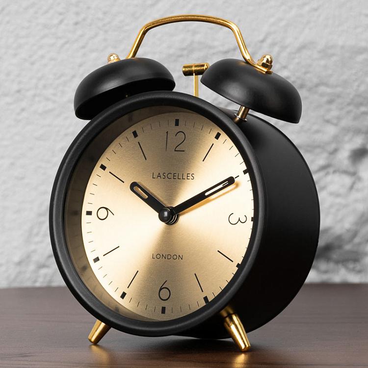 Часы-будильник традиционные чёрные Traditional Bell Alarm Clock Black