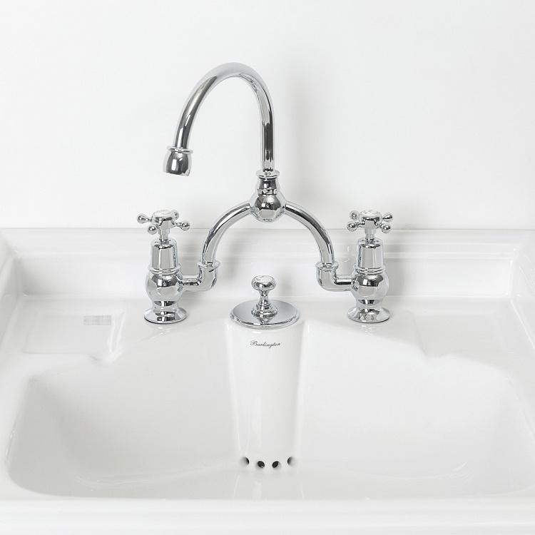 Классическая раковина с подстольем из полированного алюминия Classic Wash Basin And Pedestal Polished Metal