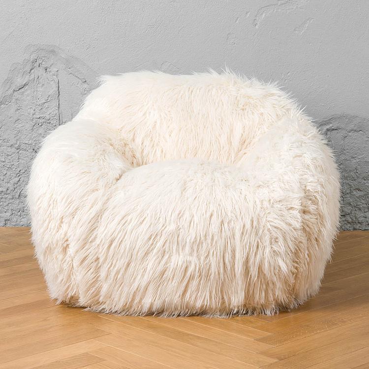 Кресло Snug Chair искусственный мех Mongolia Cream - ракурс 3