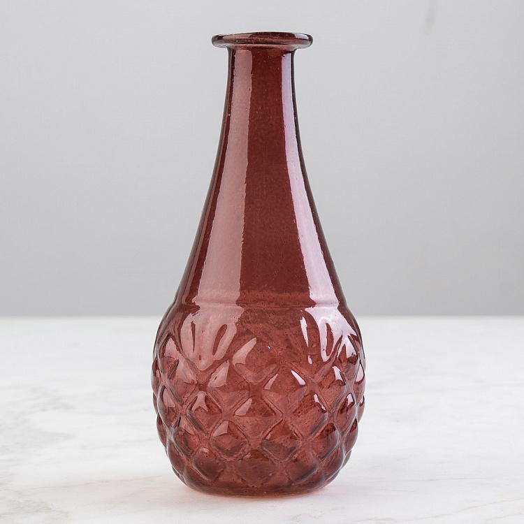 Narrow Recycled Glass Vase Burgundy