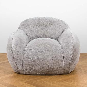 Кресло Snug Chair искусственный мех Big Bear Grey - ракурс 2