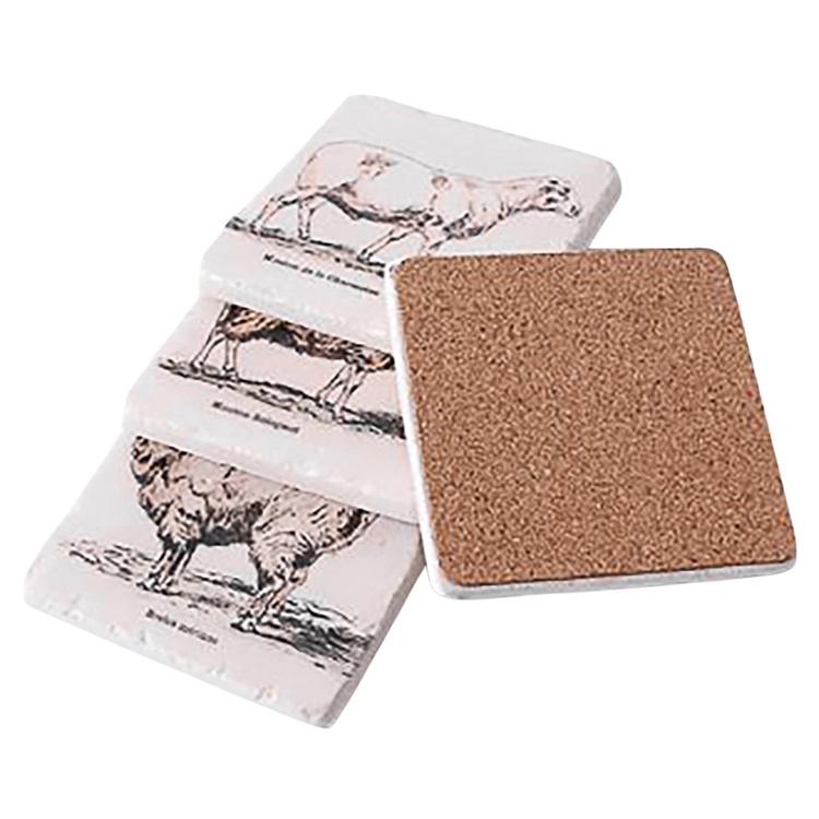 Набор из четырёх подставок под стаканы Овцы Set Of 4 Stone Coasters Sheep