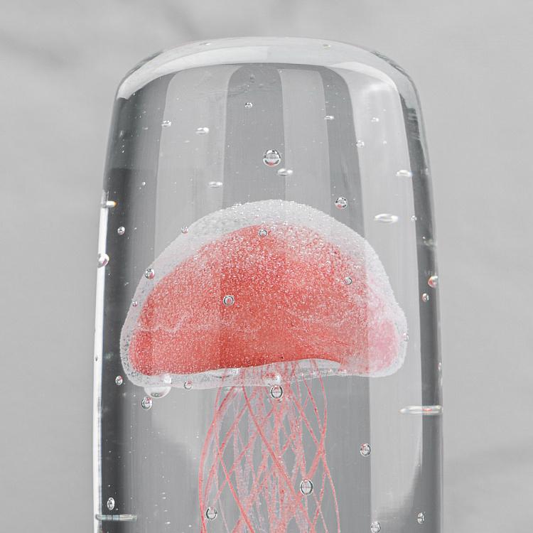 Пресс-папье Красная медуза Cylinder Glass Paperweight Red Jellyfish