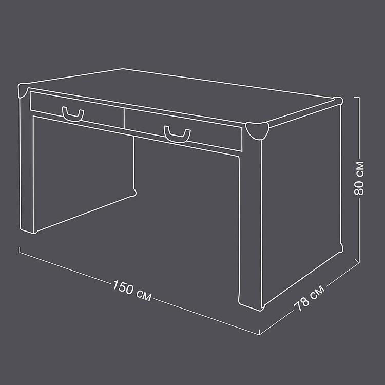 Письменный стол Radcliffe Desk натуральная кожа Library Blue New - ракурс 19