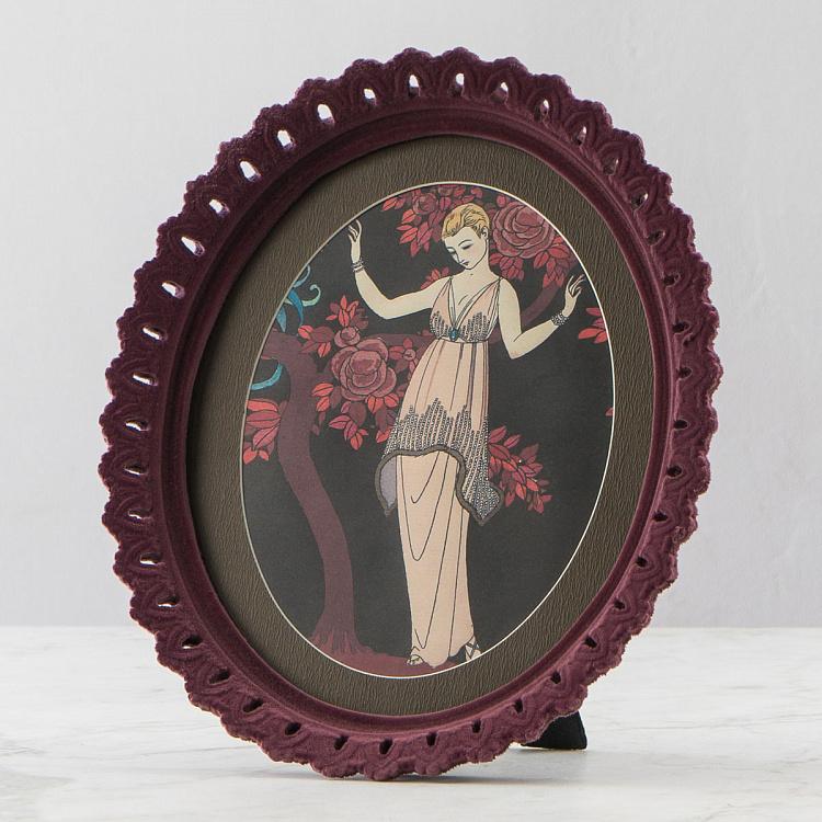 Картина-принт в овальной рамке Позирующая девушка Artdeco Posture Illustration Oval Frame