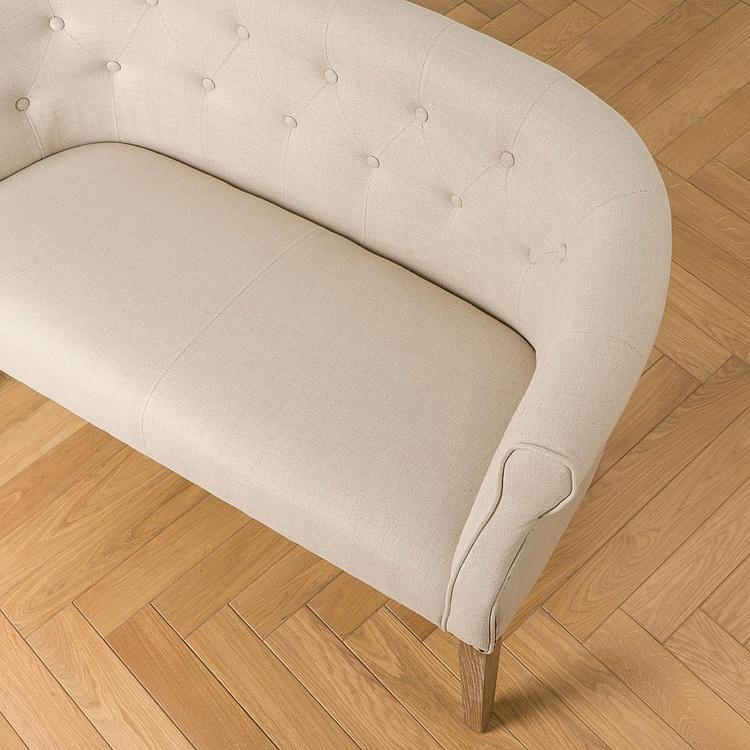 Двухместный льняной диван Маршал, песочные ножки Marshall 2 Seater, Oak Sandwashed Linen