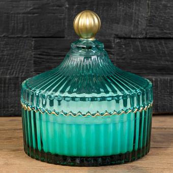 Арома-свеча Aroma Candle In Mint Striped Glass White Jasmine Large