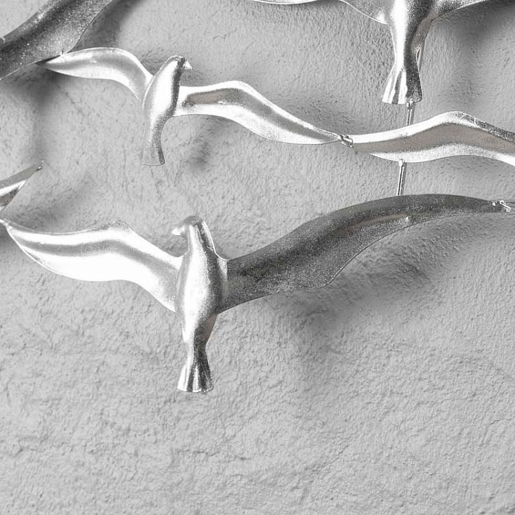 Настенное украшение Стая чаек Swarm Of Seagulls Silver