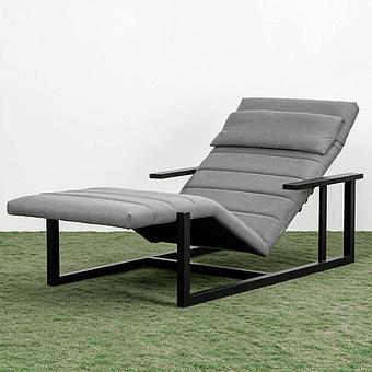 Садовый шезлонг-лежак Roxy Lounger, Black акриловая ткань Flanelle - ракурс 2