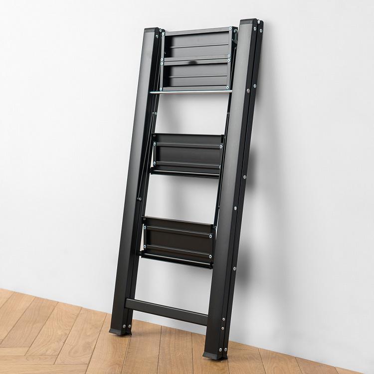 Чёрная стремянка Леонардо с тремя ступенями Leonardo Stepladder 3 Steps Black