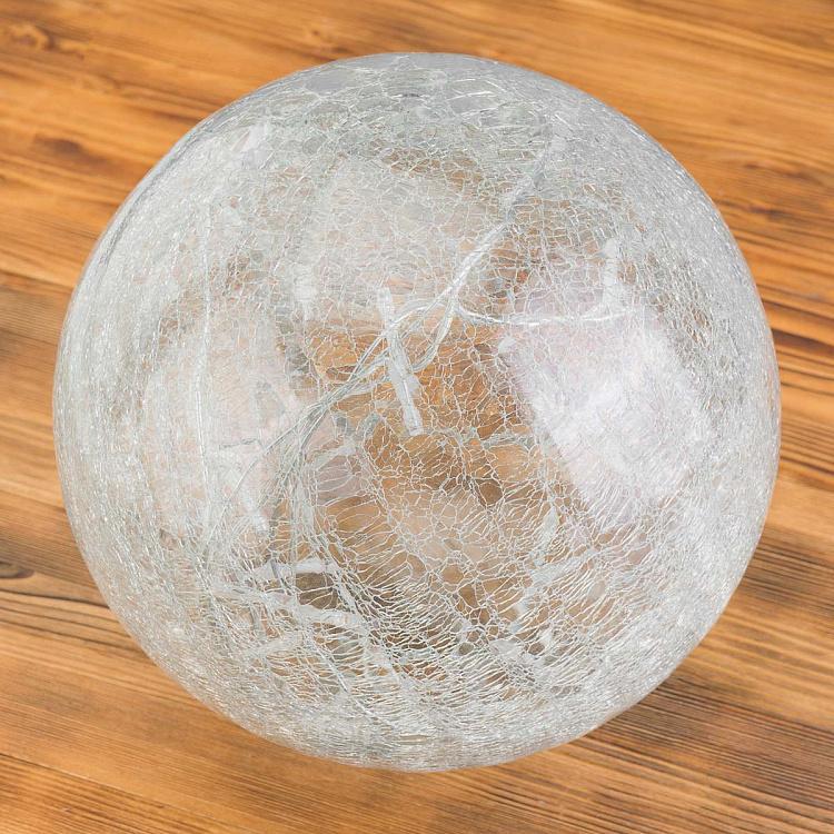 Настольный ночник Искрящийся стеклянный шар Clear White Crackle Glass Lighting Ball