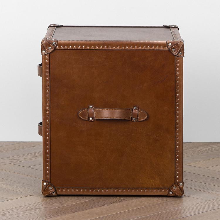 Тумба-сундук Harrison Trunk A натуральная кожа Vector Dark Brown - ракурс 3