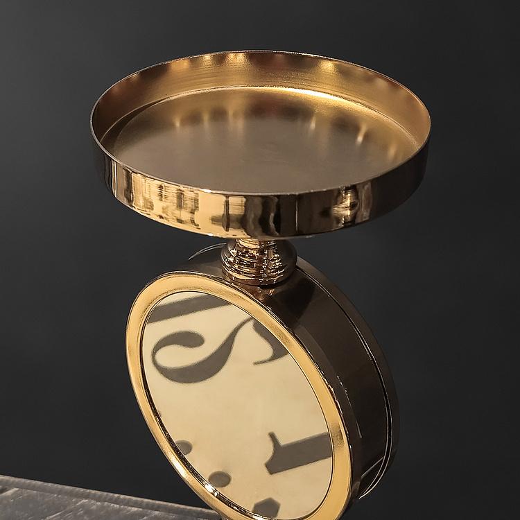 Металлический подсвечник с зеркалом мини Metal Mirror Candle Holder Gold Mini