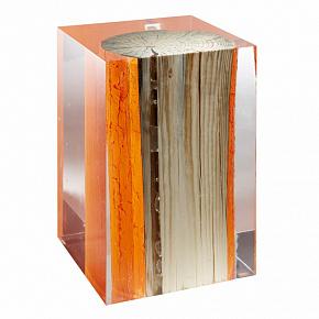 F162FO Nilleq Fluo Side Table Large, Drift Wood Orange