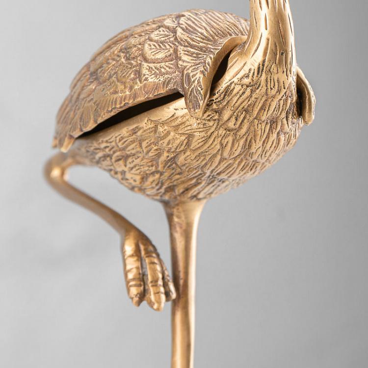 Латунная статуэтка-шкатулка Фламинго Brass Flamingo