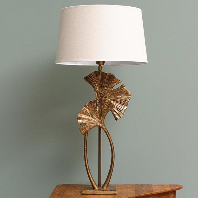 Ginkgo Flower Table Lamp With Shade White