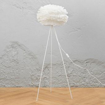 Торшер на треноге Eos Floor Lamp With White Tripod Medium перья White Feathers